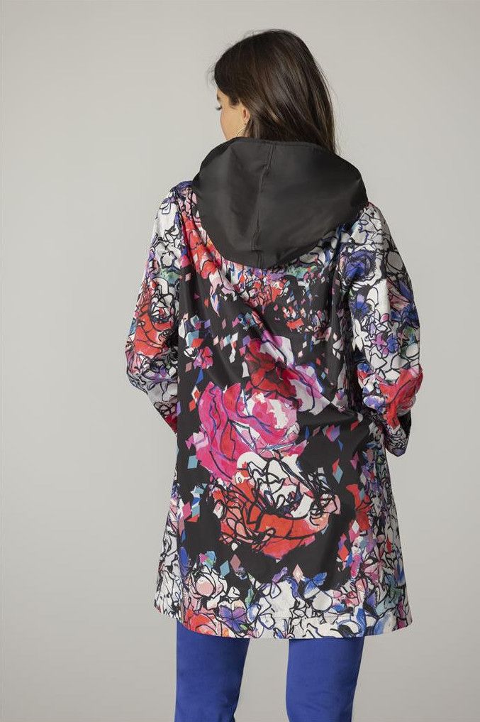 Maloka: Amour Roses Art Raincoat Back 