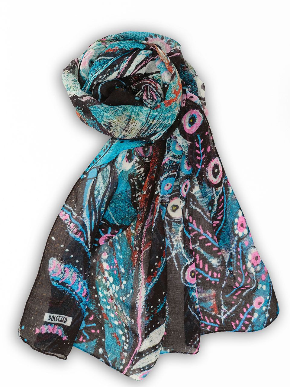 Dolcezza By Wild Curves: Enchanted Island Art Scarf (75912) Front