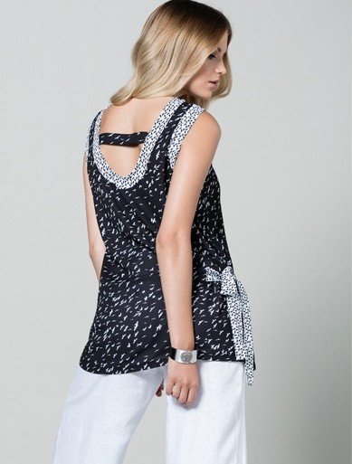 Maloka: Cookies &amp; Creme Comfy Crepe Bow Tunic SOLD OUT