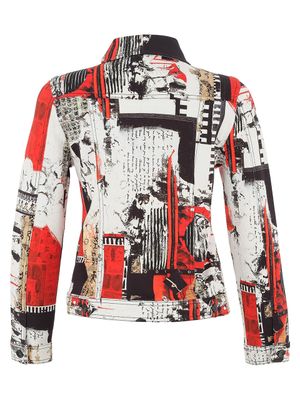 Dolcezza By Wild Curves: Bookworm Soft Denim Art Jacket In Plus Sizes Back