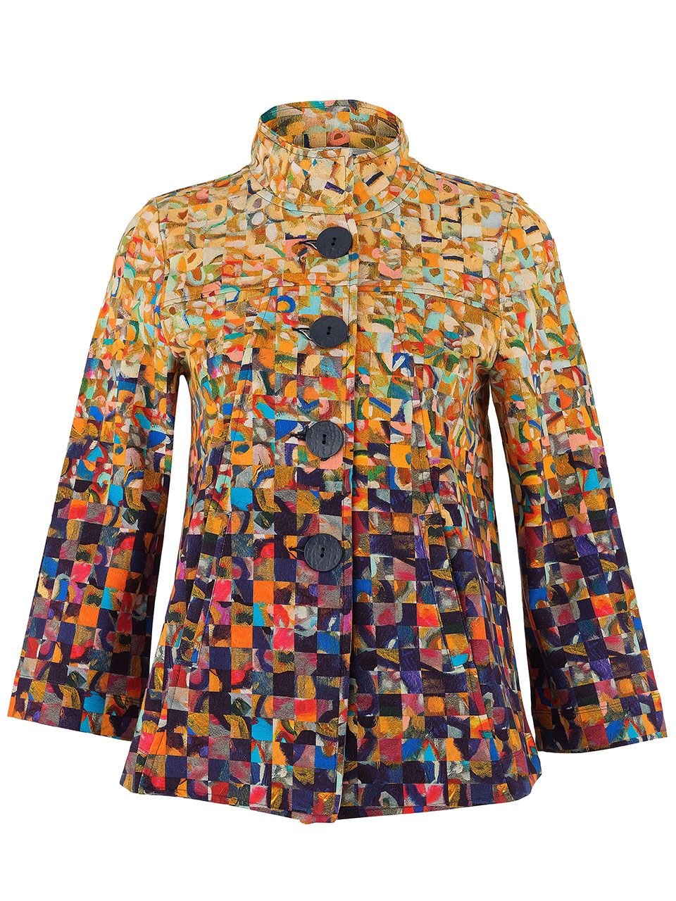 Dolcezza By Wild Curves: Rubble Art Flared Jacket Front