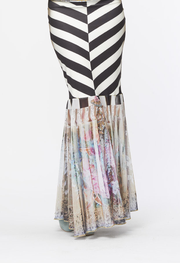 IPNG: Enchantress Color Block Flute Pleated Skirt SOLD OUT