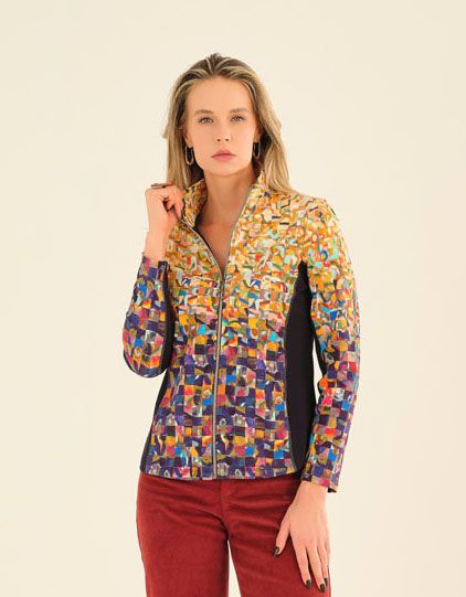 Dolcezza By Wild Curves: Rubble Art Zip Jacket (75616)