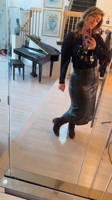 Isle By Wild Curves: Lauren Vegan Leather Double Zip Skirt Side