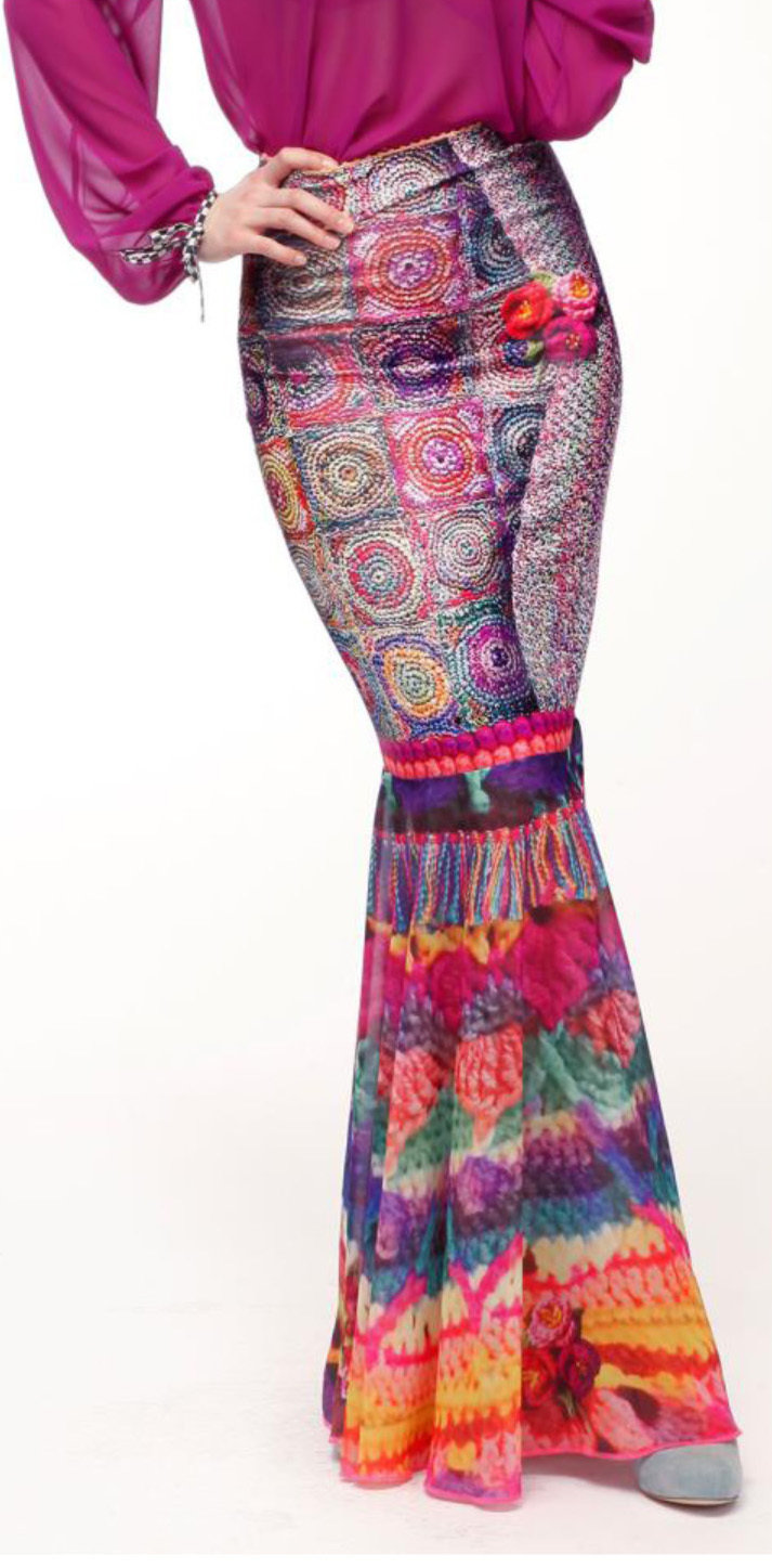 IPNG: Rose Wine Knit Illusion Mermaid Skirt