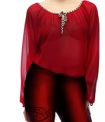 IPNG: Keyhole Tie Up Tunic Blouse (In Black & Wine, Ships Immed, 3 Left!)