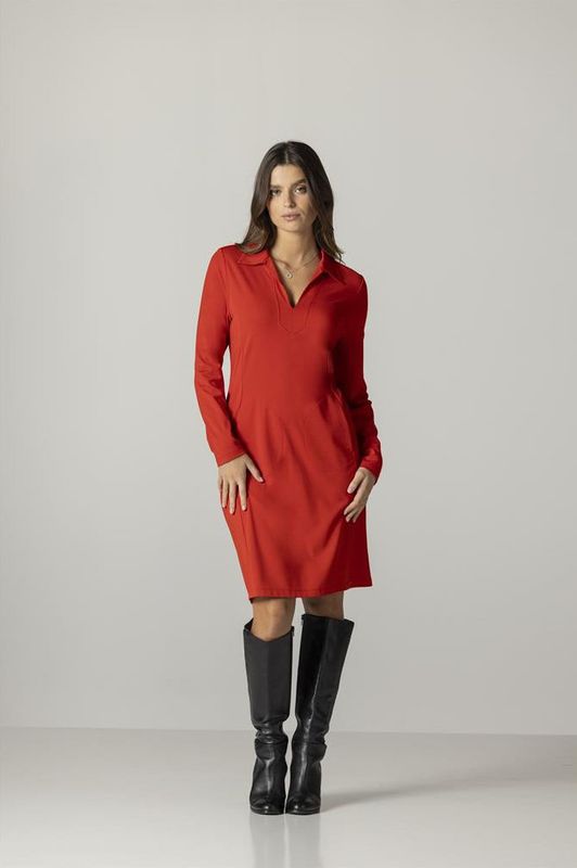 Maloka: Little Red Collar Dress Front