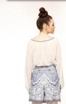 IPNG: Keyhole Tie Up Tunic Blouse (In Black & Wine, Ships Immed, 3 Left!)