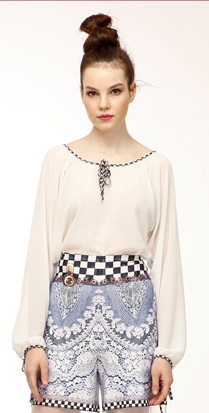 IPNG: Keyhole Tie Up Tunic Blouse (In Black & Wine, Ships Immed, 3 Left!)