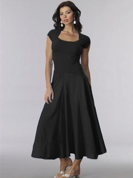 Luna Luz: Capped Sleeve Waterfall Dress SOLD OUT