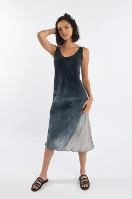 Luna Luz: Mimosa Slip Tie Dye Dress in Stormy Weather