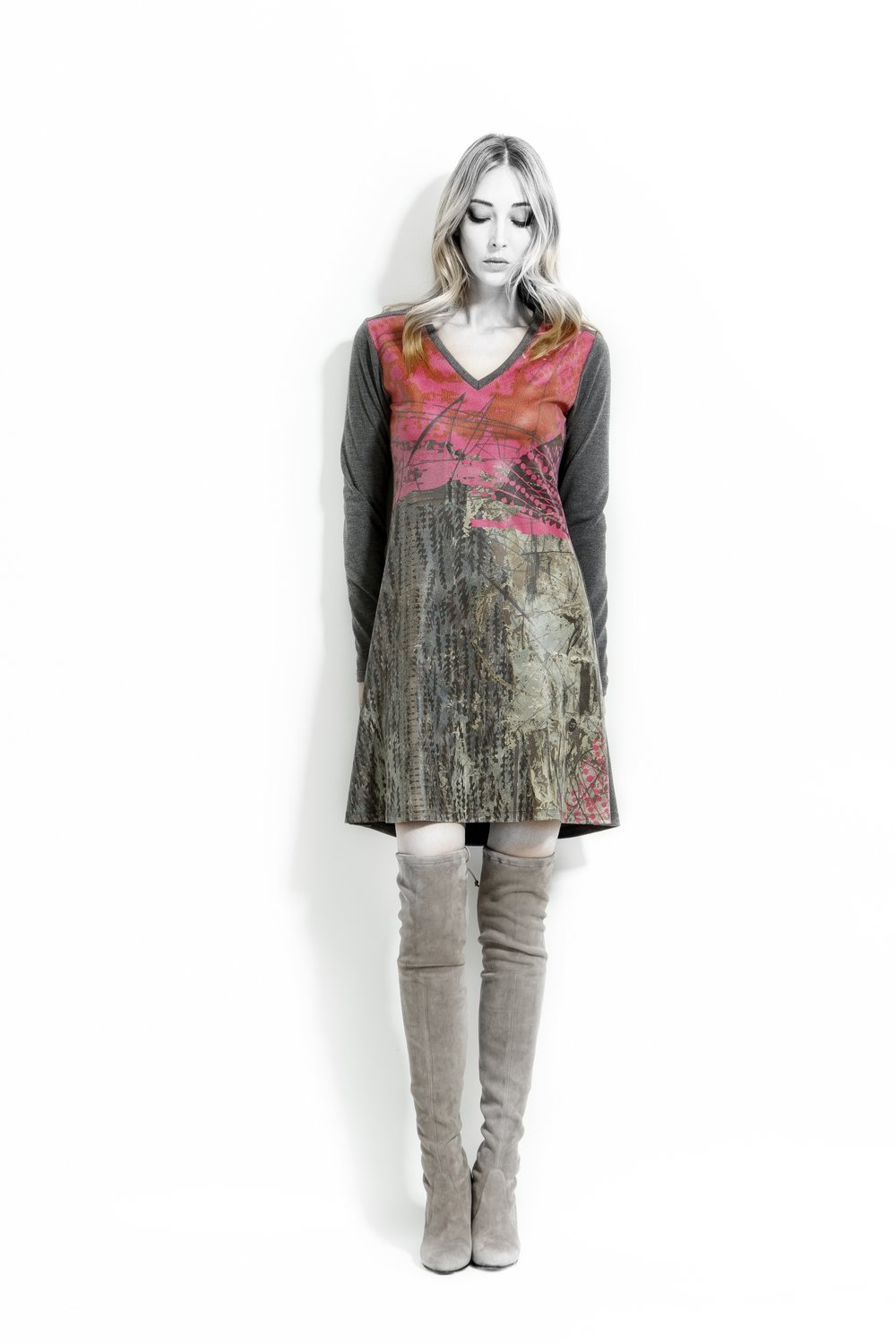 Volt Design: Pink Forest Abstract Art A-line Dress SOLD OUT
