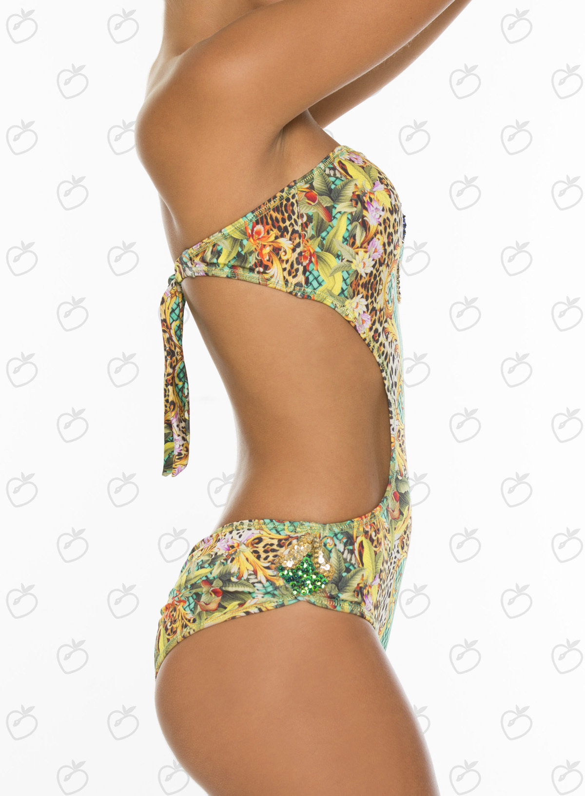 Paradizia Swimwear: Emerald Crystals Jaguar Cutout Monokini (1 Left!)