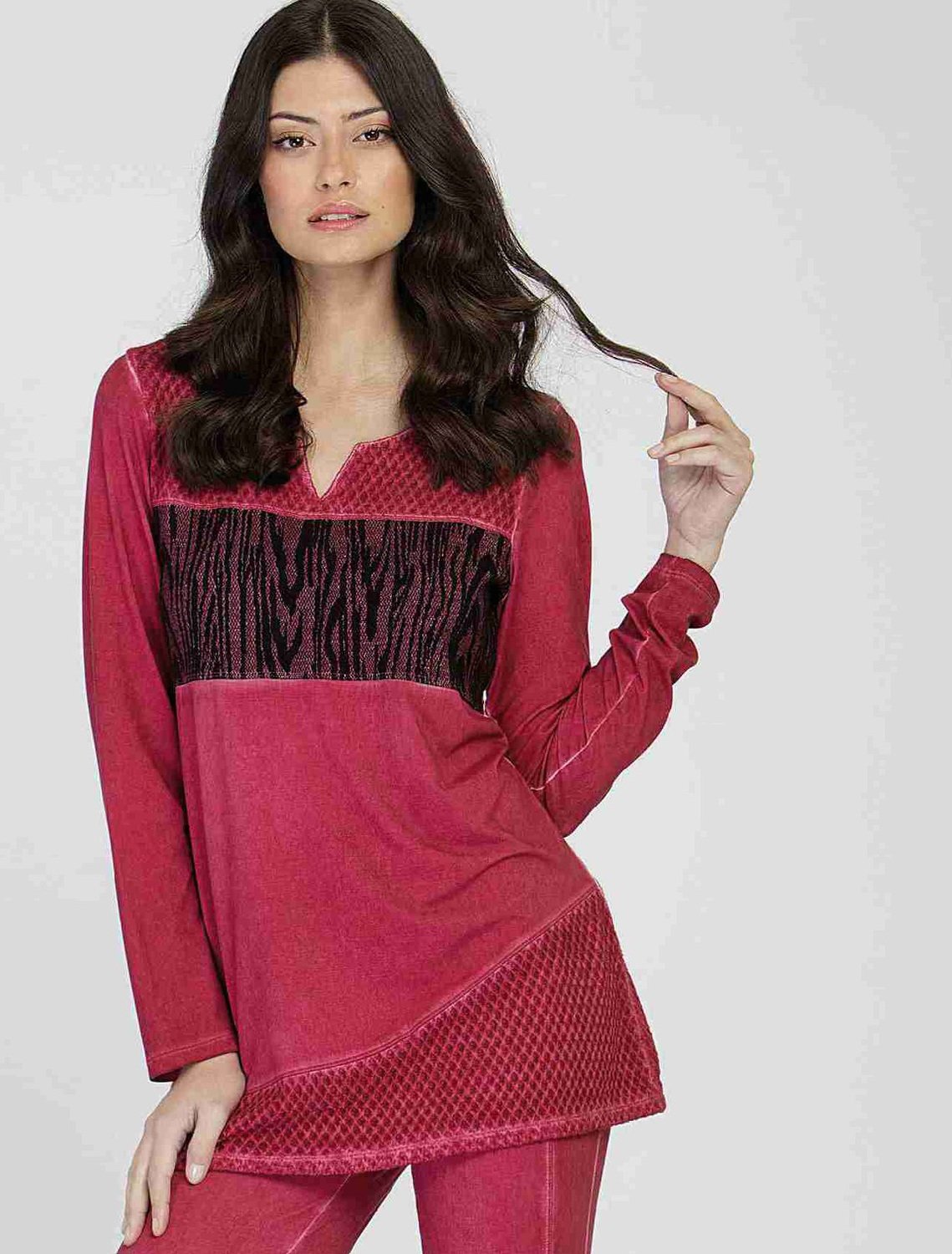 Maloka: Berry Tinged Brushed Cotton Tunic SOLD OUT