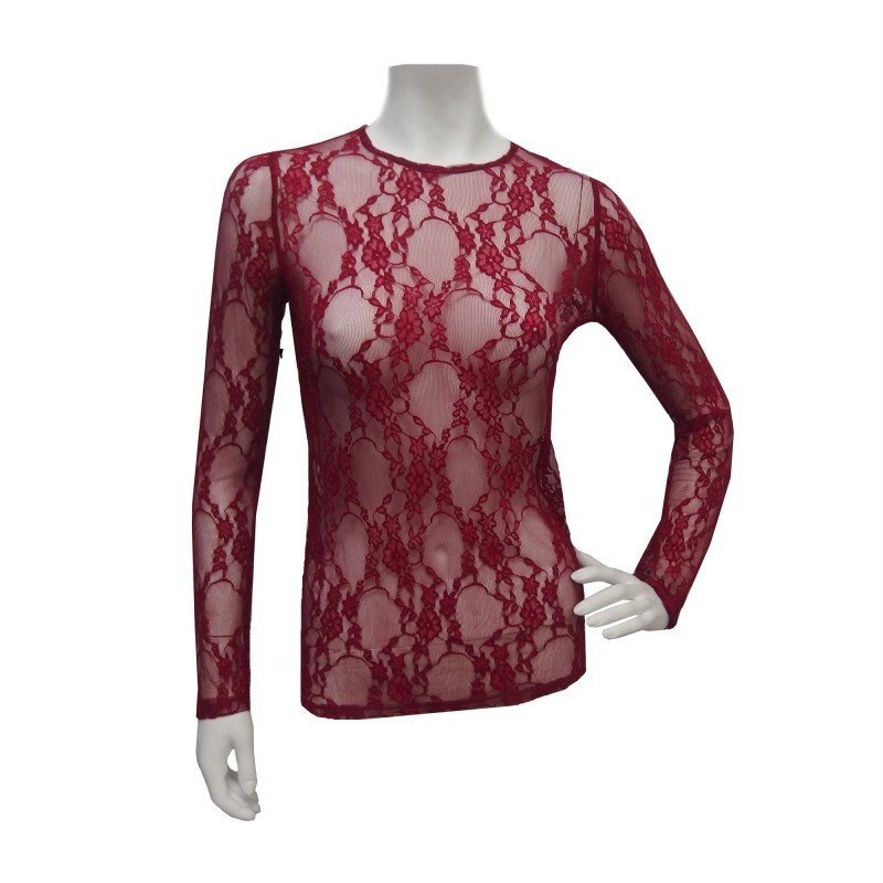 Maloka: Flower Embroidered Nylon Mesh Top SOLD OUT
