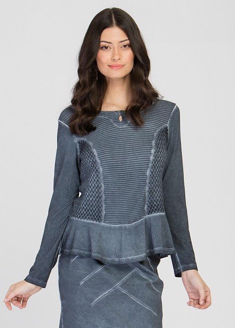 Maloka: Brushed Cotton Keyhole Ruffled Top SOLD OUT