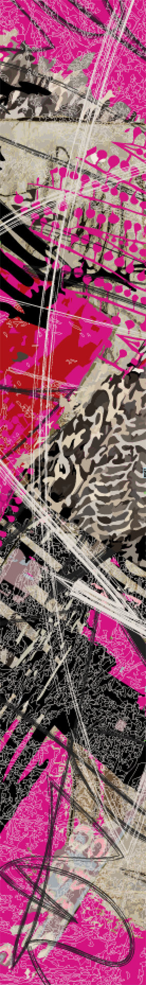 Volt Design: Pink Forest Asymmetrical Art Tunic (Ship immed, 2 Left!)