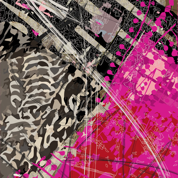 Volt Design: Pink Forest Asymmetrical Art Tunic (Ship immed, 2 Left!)