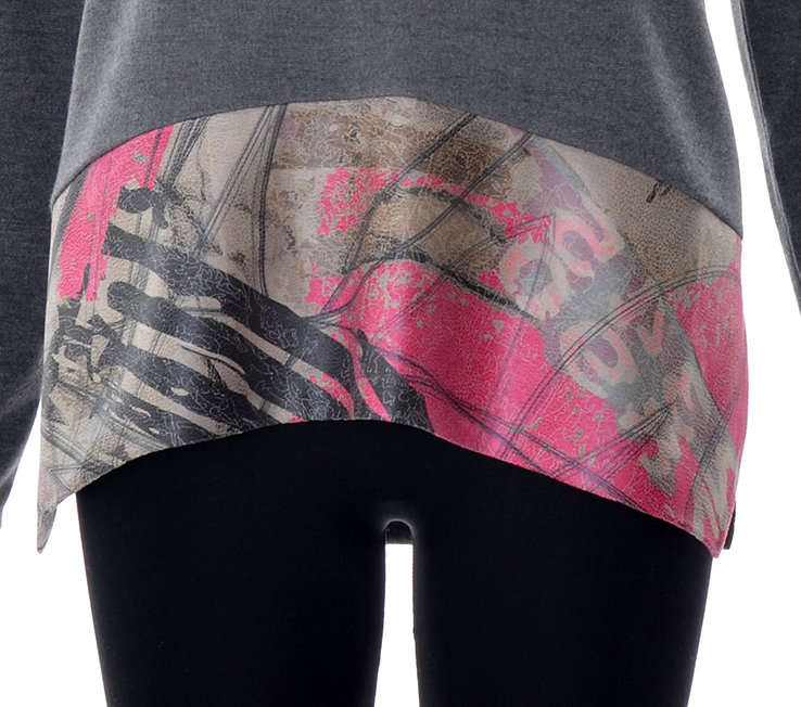 Volt Design: Pink Forest Asymmetrical Art Tunic (Ship immed, 2 Left!)
