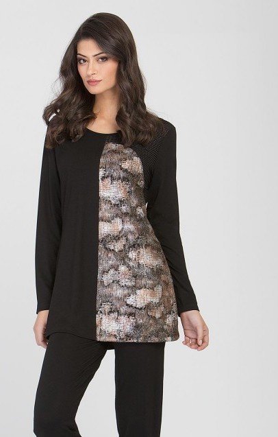 Maloka: Champagne Gloss Asymmetrical Mixed Media Tunic SOLD OUT