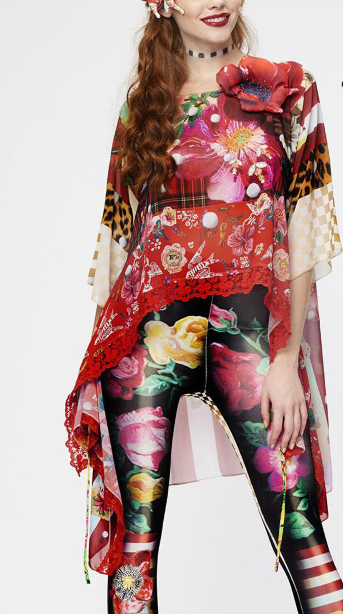 IPNG: Carnation Cut Out Asymmetrical Illusion Long Tunic SOLD OUT IPNG_CFTU82
