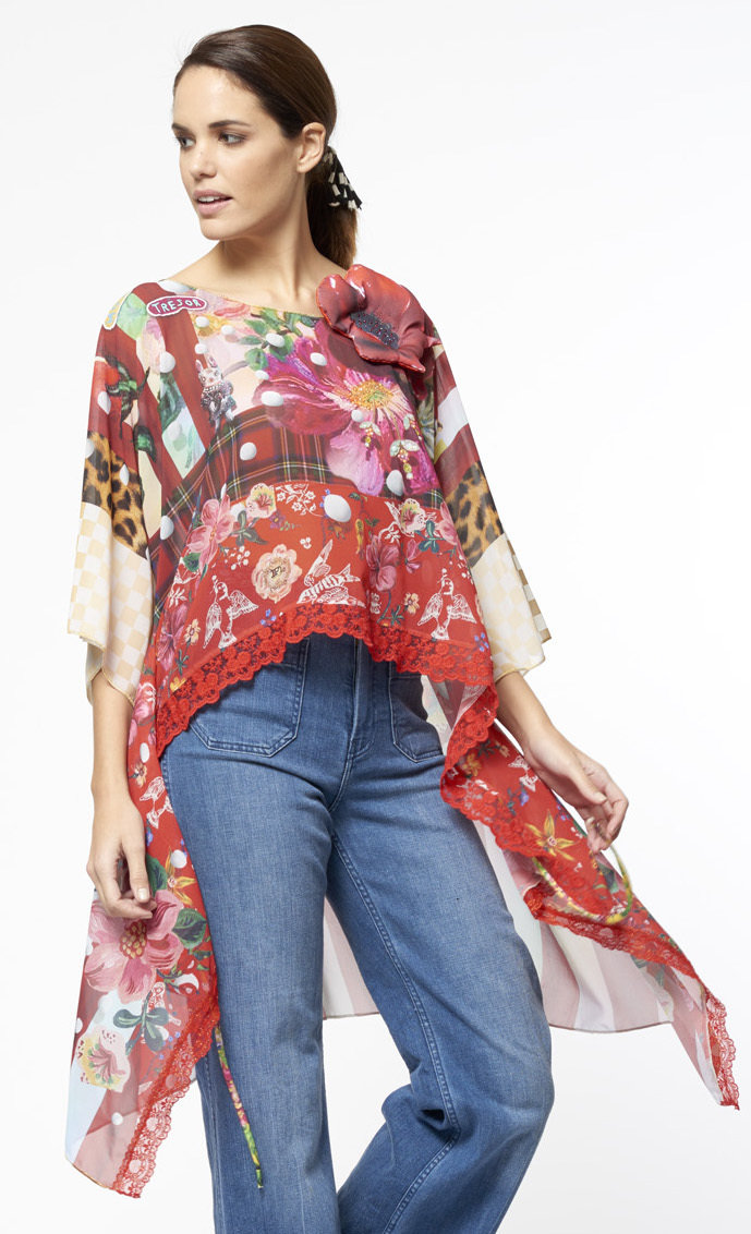 IPNG: Carnation Cut Out Asymmetrical Illusion Long Tunic SOLD OUT