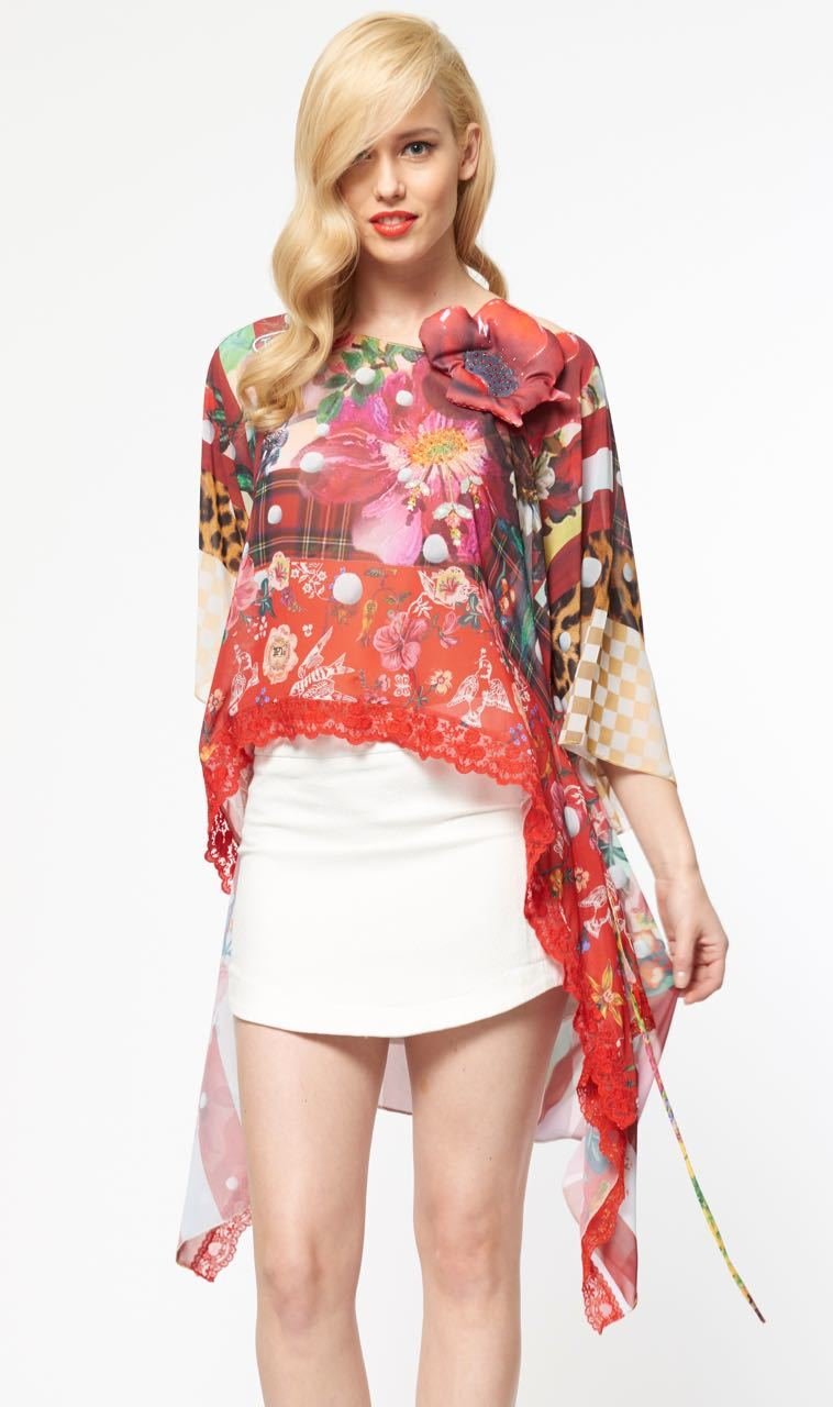 IPNG: Carnation Cut Out Asymmetrical Illusion Long Tunic SOLD OUT