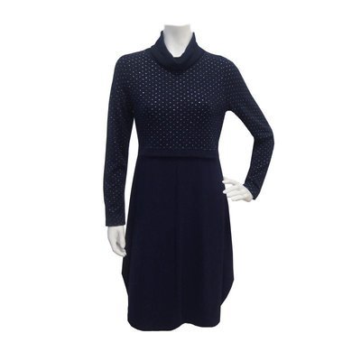 Maloka: Inverted Rose Bud Wool Midi Dress Maloka: Inverted Rose Bud Wool Midi Dress
