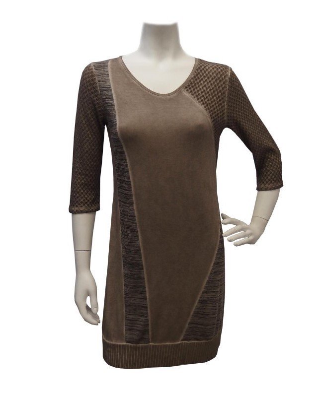 Maloka: Champagne Truffle Brushed Cotton Sweater Dress SOLD OUT