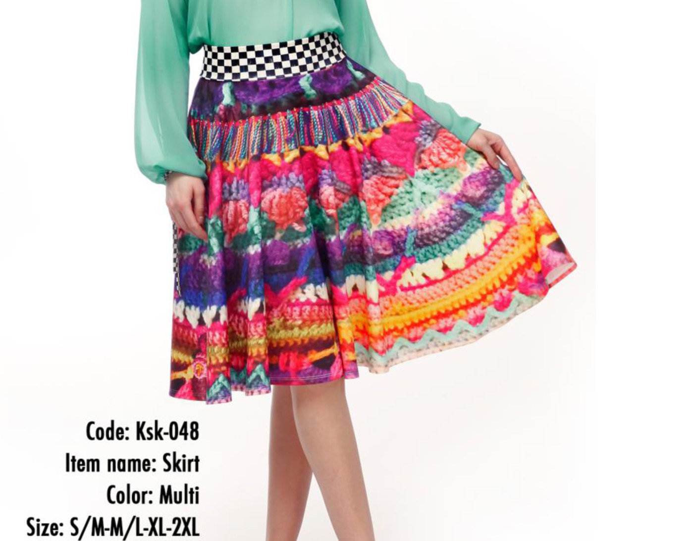 IPNG: Rosette Knit Illusion Flared Skirt