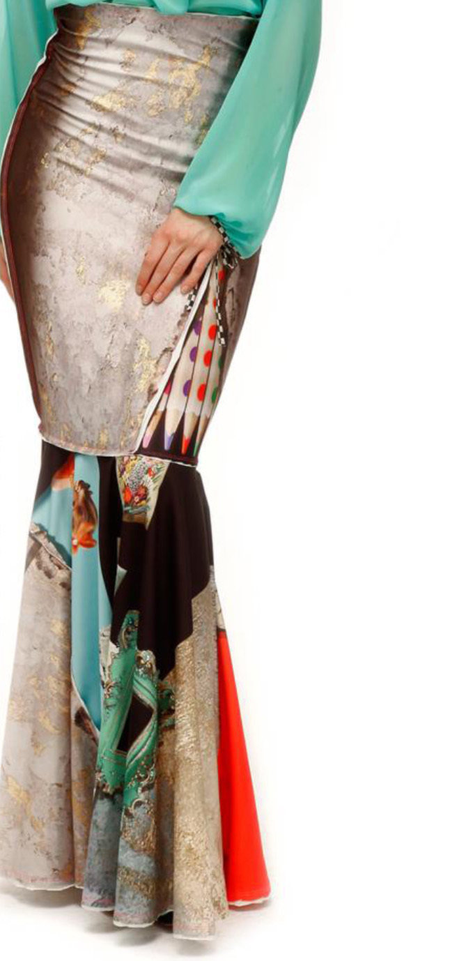 IPNG: Pencil Drawing Illusion Flute Gown Skirt