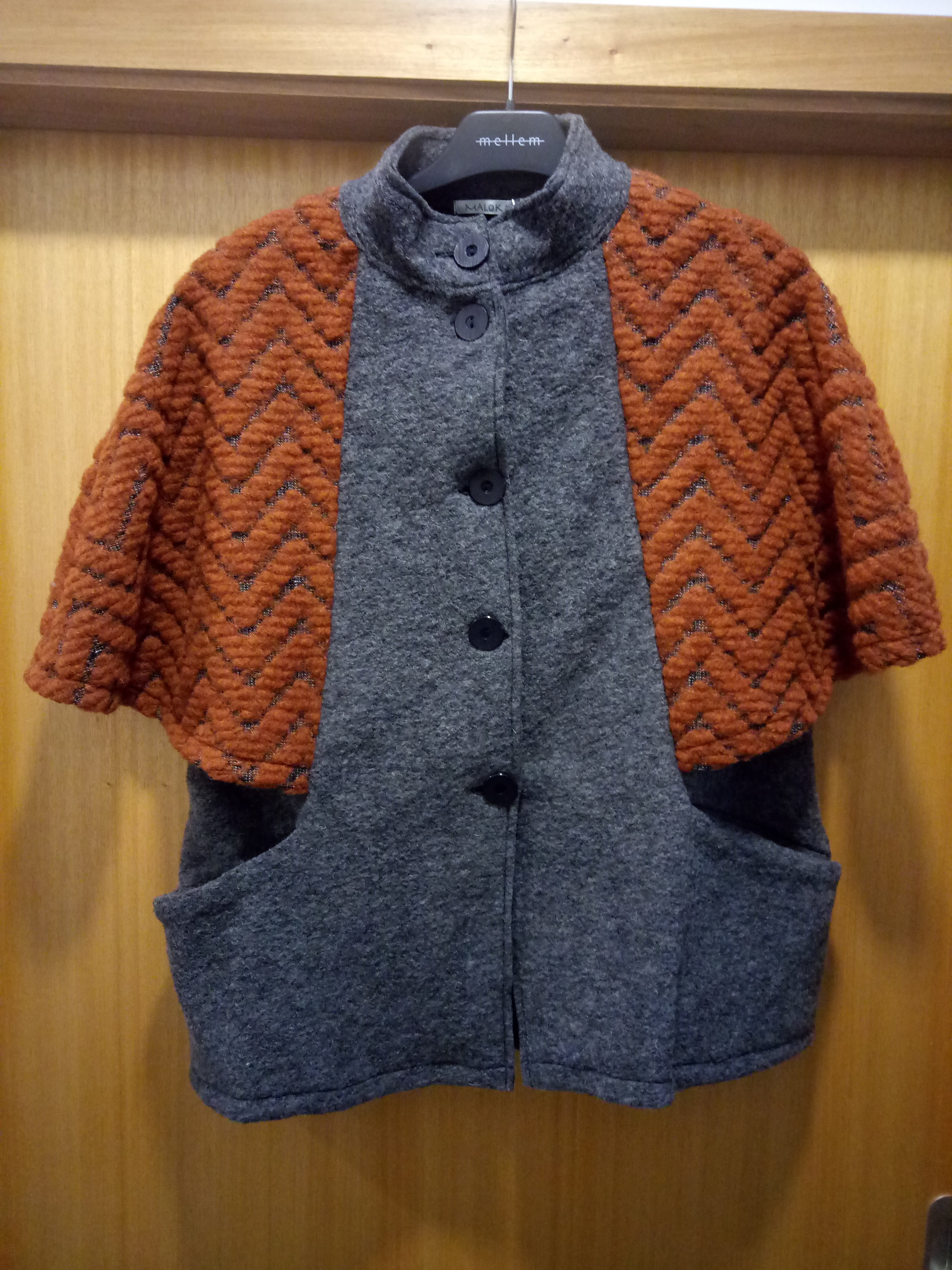 Maloka: Jacquard Wool Buttoned Down Shawl Vest (Non Itchy: Boiled Wool, Few Left & More Colors!)