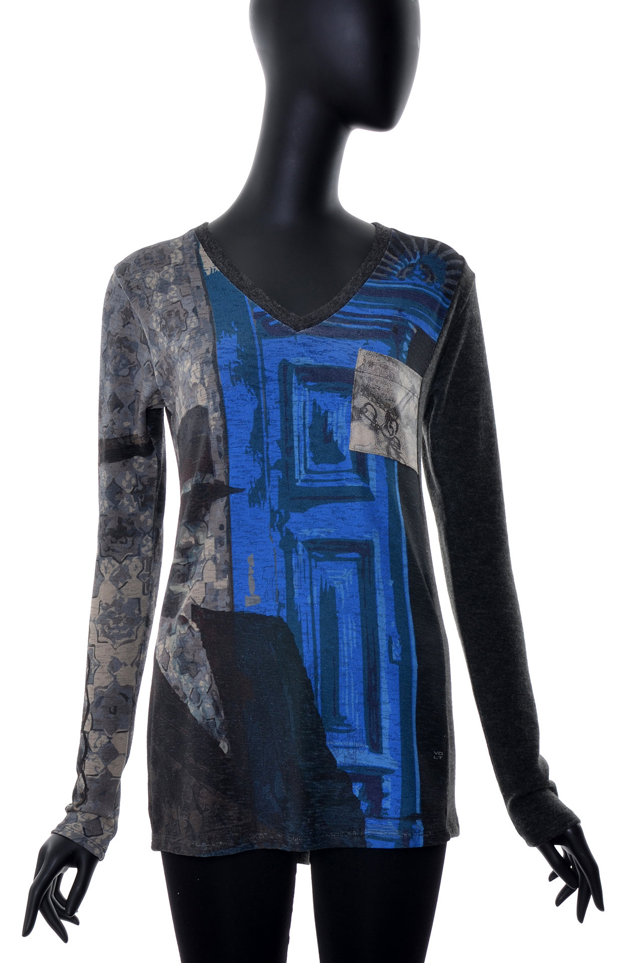 Volt Design: Riddle Me This Indigo Visual Illusion Art Tunic (Ships Immed, 1 Left!)