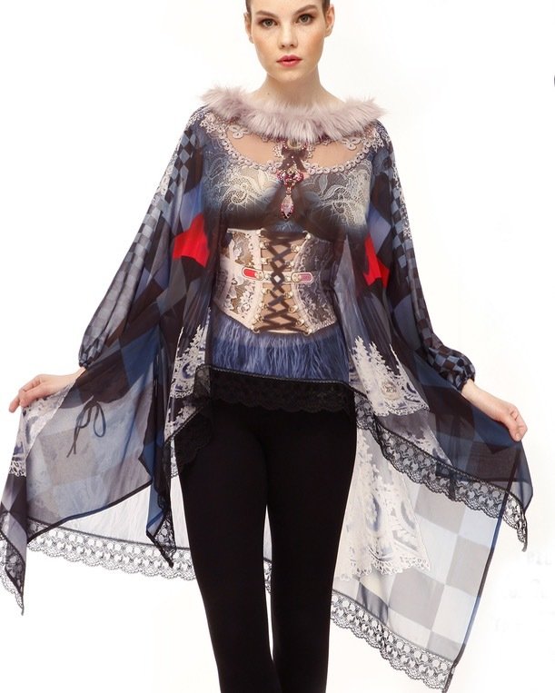 IPNG: Winter Garden Corset Illusion Asymmetrical Long Tunic