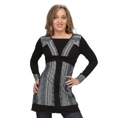 S&#39;Quise Paris: Stripped in Rosette Patchwork Tunic