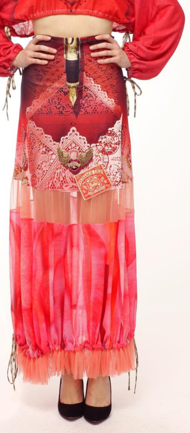 IPNG: Hearts &amp; Daggers Rose Petal Illusion Tied Hem Skirt