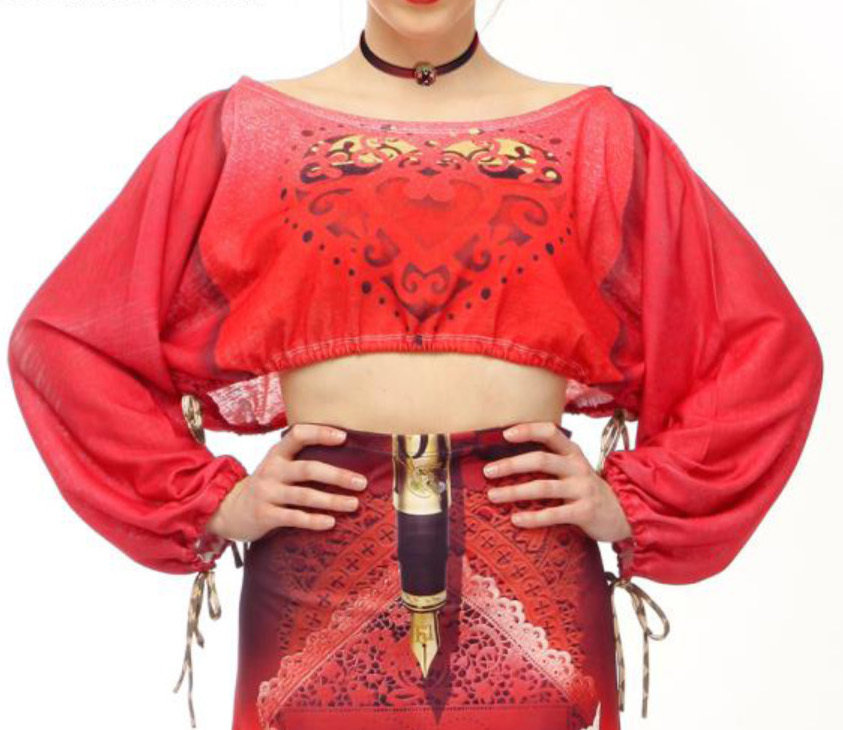 IPNG: Hearts &amp; Daggers Tied Hem Crop Top
