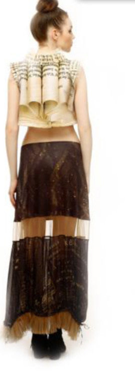 IPNG: Whimsical 3D Pages of Champagne Truffles Illusion Crop Top (Ships Immed, 1 Left!)