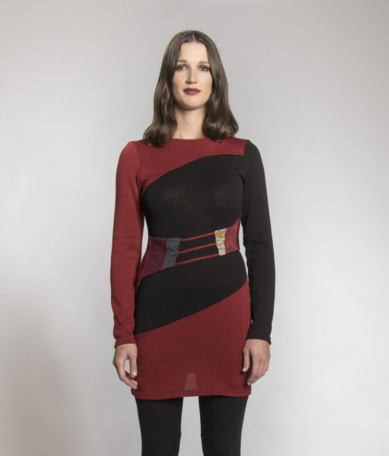 Myco Anna: Fire Abstract Art Colorblock Eco-Cotton Tunic SOLD OUT