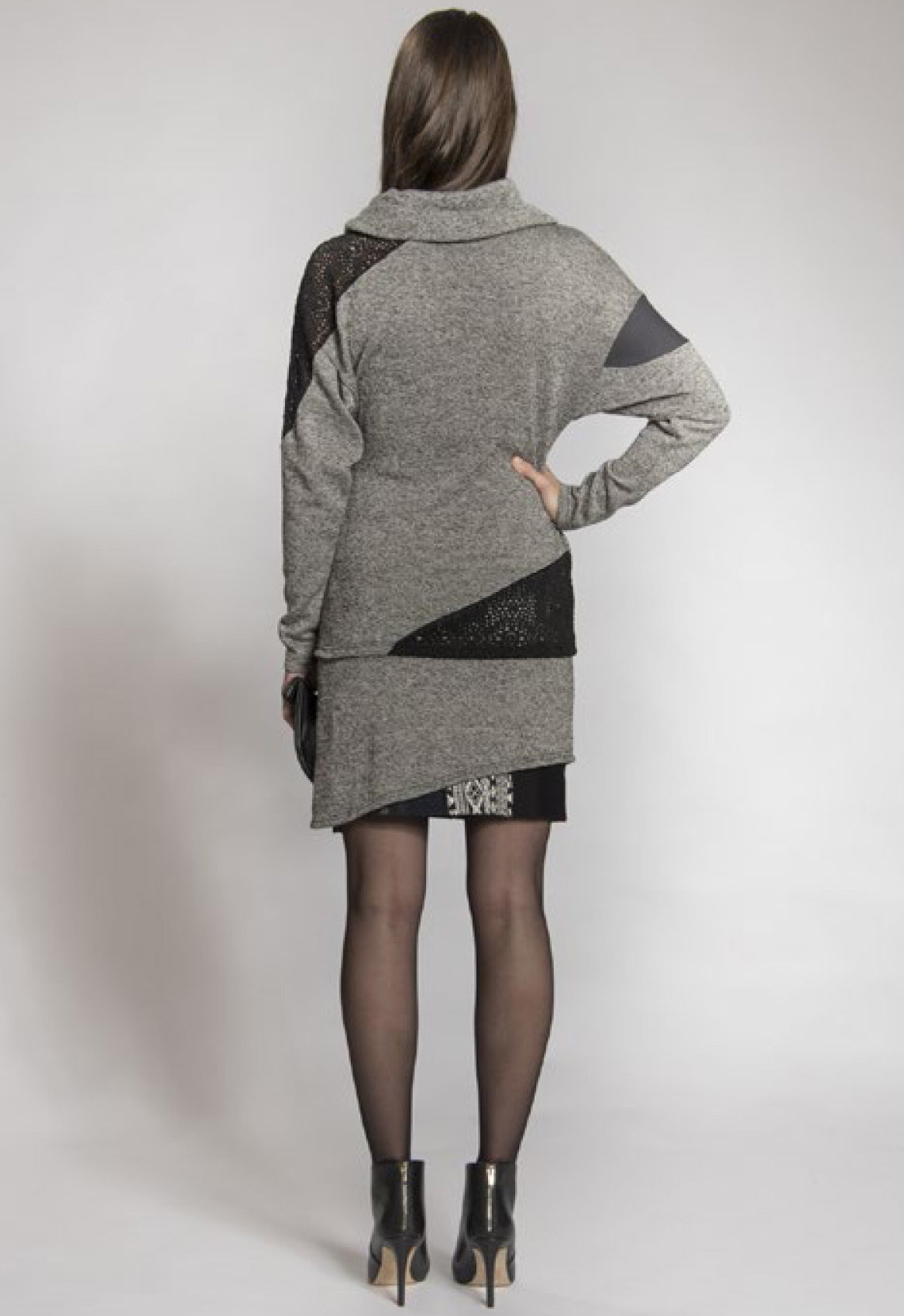 Myco Anna: Eco-Cotton Asymmetrical Patchwork Sweater (2 Left!)