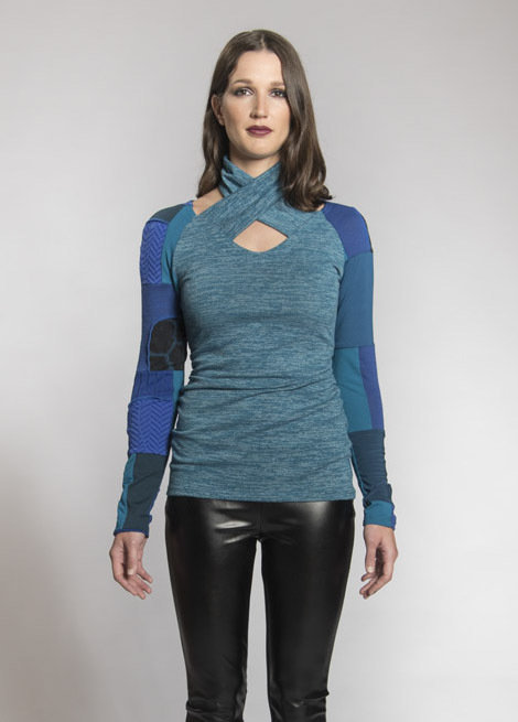Myco Anna: French Twist Keyhole Patchwork Tunic (1 Left!)