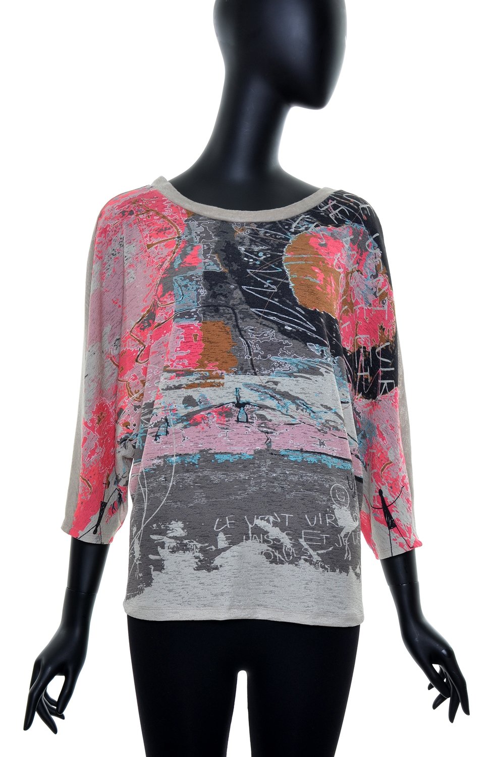 Volt Design: Pink Planet Abstract Art Illusion Linen Tunic SOLD OUT