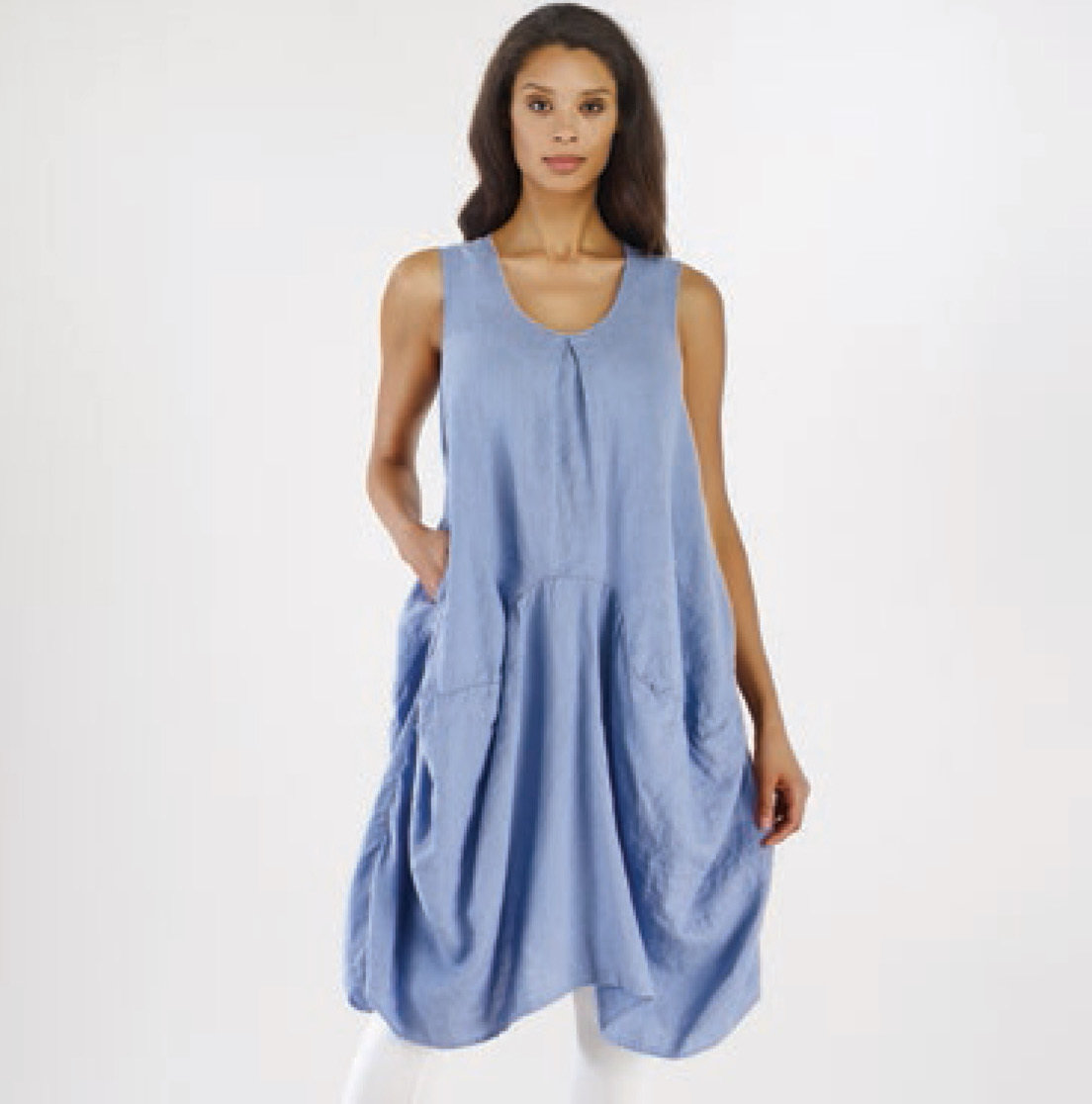 Luna Luz:  Asymmetrical Swivel Linen Tunic/Dress SOLD OUT