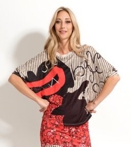 Volt Design: Kissing Croc Abstract Art Illusion Linen Tunic SOLD OUT