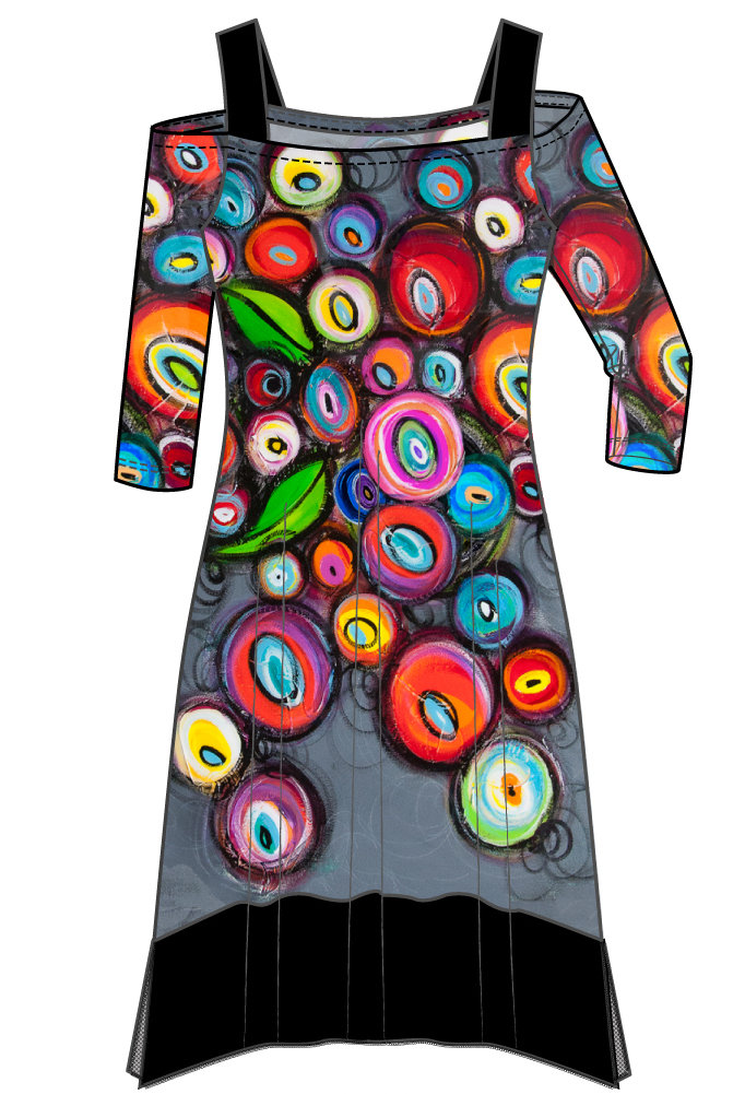 Simply Art Dolcezza: Candy Bowls Art Asymmetrical Cold-Shoulder Dress SOLD OUT