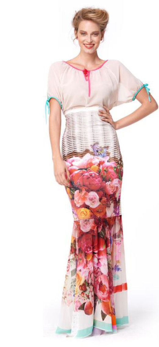 IPNG: Stunning Basket Of Roses Illusion Mermaid Skirt SOLD OUT