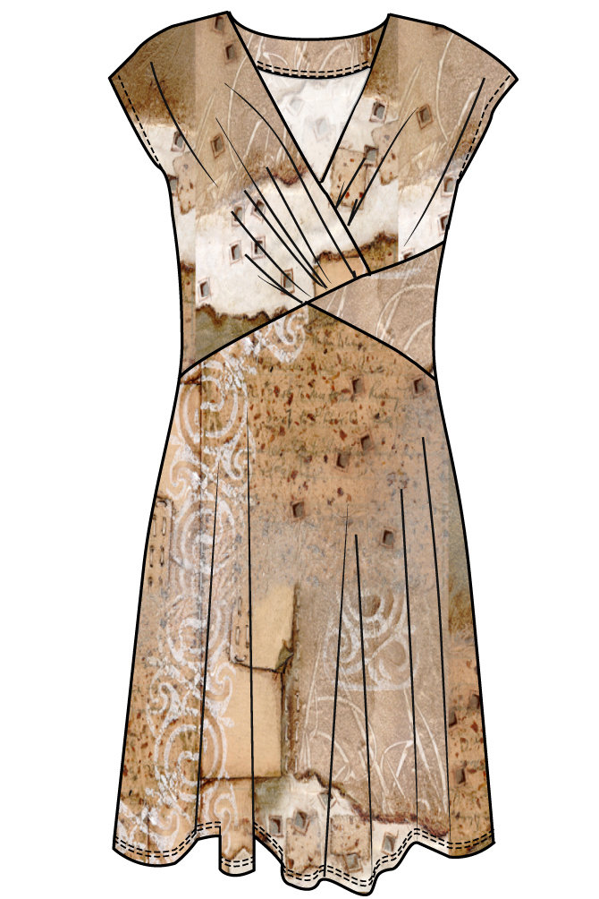 Simply Art Dolcezza: Delicious Mocha Cappuccino Abstract Art Crossover Cotton Midi Dress