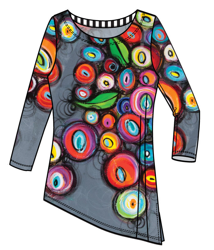Simply Art Dolcezza: Colorblock Candy Bowls Glam Art Asymmetrical Tunic SOLD OUT