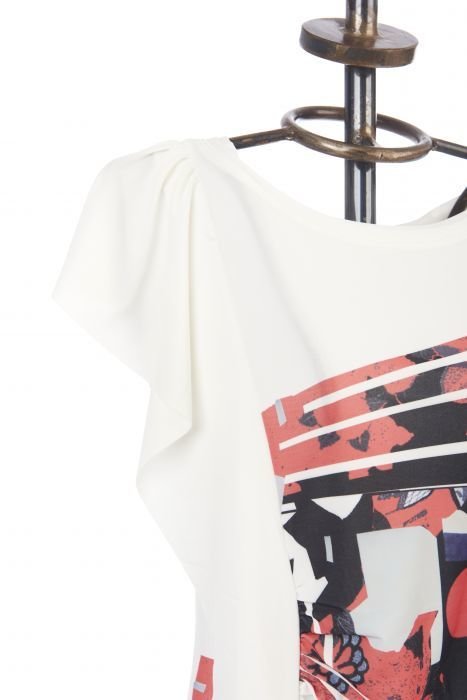 Save The Queen: Asymmetrical Ruffled Cap Sleeve Tunic