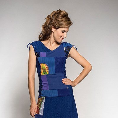 Myco Anna: Pretty In Patchwork Ruched & Tied Top (1 Left!) Myco Anna: Pretty In Patchwork Ruched & Tied Top (1 Left!)